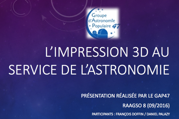 Présentation Impression 3D au RAAGSO 8