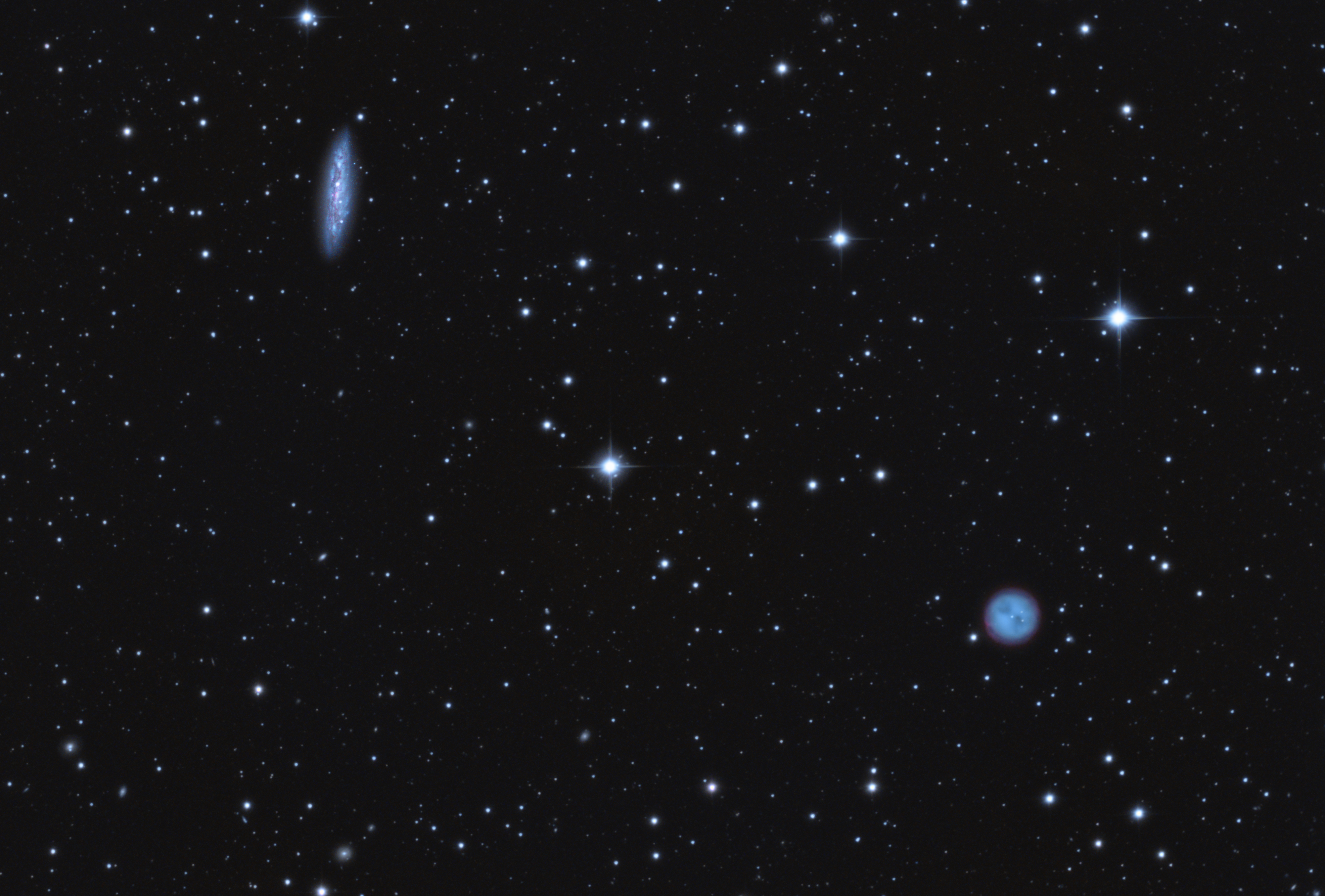Nébuleuse du Hibou M97 et sa « voisine » M108